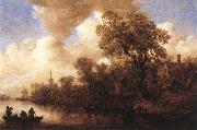 Jan van Goyen River Scene oil painting on canvas
